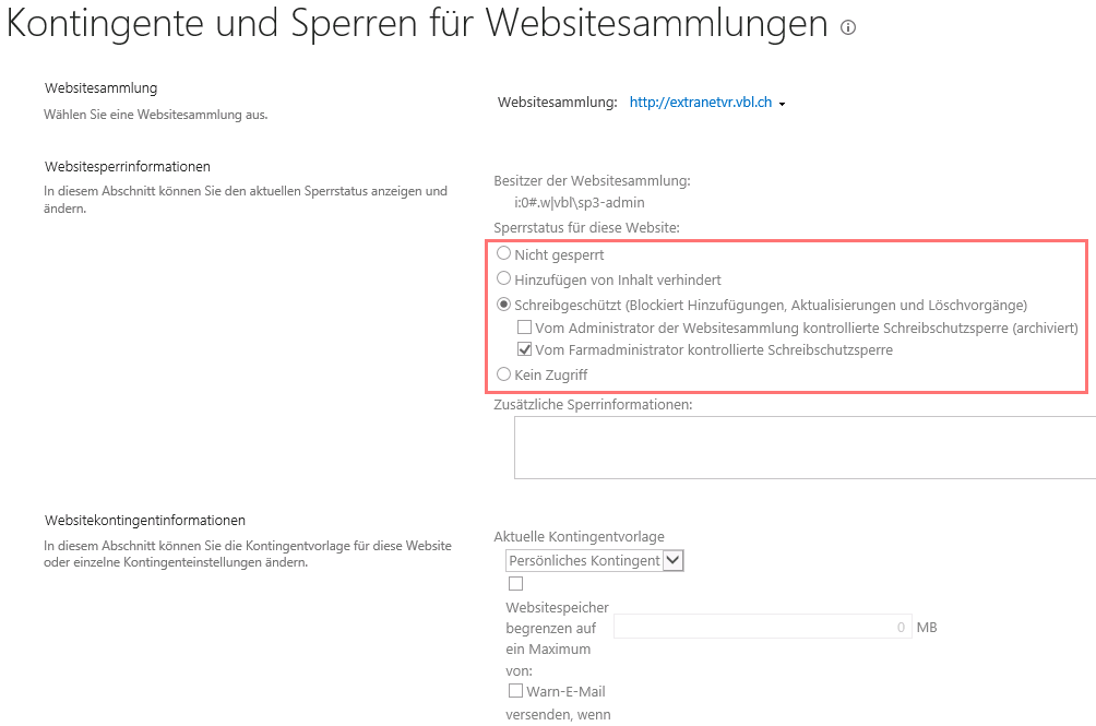 SharePoint Locked