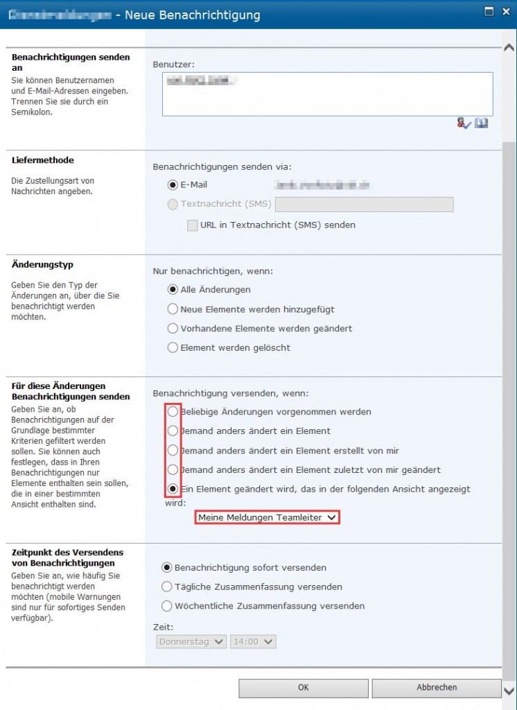 SharePoint Create Alert on List View