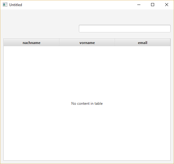 JavaFx Filterable Table View